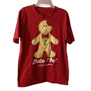 Seven Oaks Adults‎ Shirt Size M Gingerbread Red Pullover